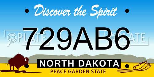 729AB6 North Dakota License Plate