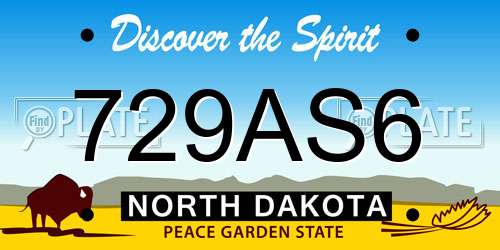 729AS6 North Dakota License Plate