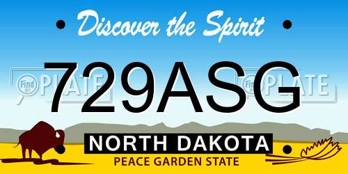 729ASG North Dakota License Plate