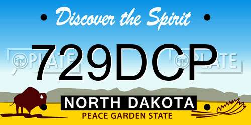 729DCP North Dakota License Plate