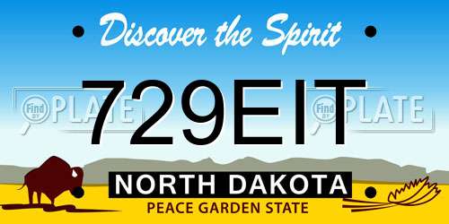 729EIT North Dakota License Plate