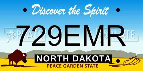 729EMR North Dakota License Plate