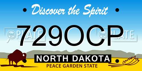 729OCP North Dakota License Plate