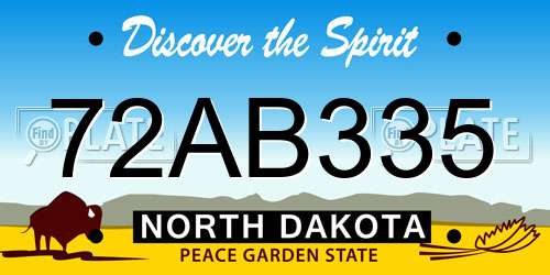 72AB335 North Dakota License Plate