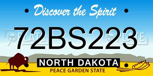 72BS223 North Dakota License Plate