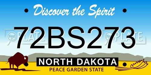 72BS273 North Dakota License Plate