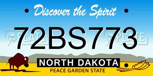 72BS773 North Dakota License Plate