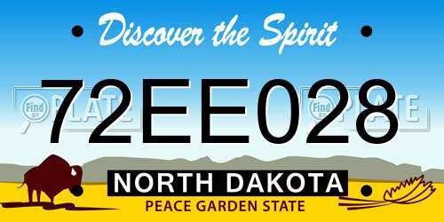 72EE028 North Dakota License Plate