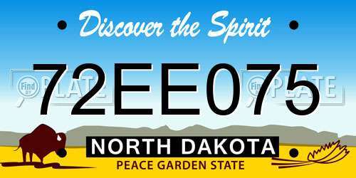 72EE075 North Dakota License Plate