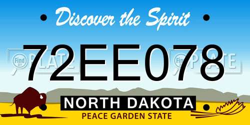 72EE078 North Dakota License Plate
