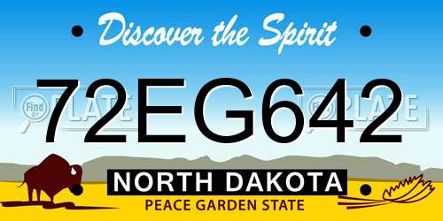 72EG642 North Dakota License Plate