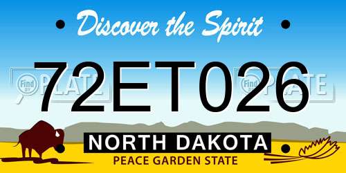 72ET026 North Dakota License Plate