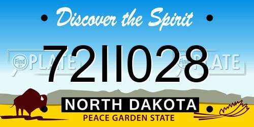 72II028 North Dakota License Plate