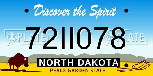 72II078 North Dakota License Plate