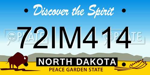 72IM414 North Dakota License Plate