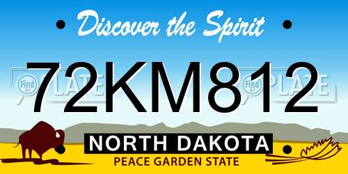 72KM812 North Dakota License Plate