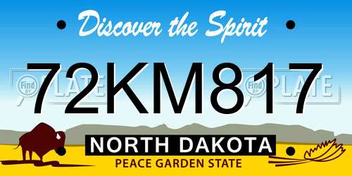 72KM817 North Dakota License Plate