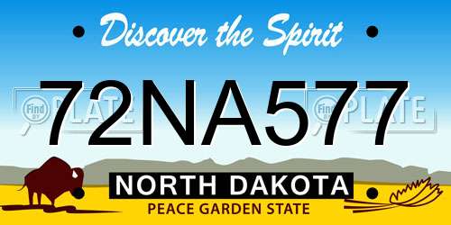 72NA577 North Dakota License Plate