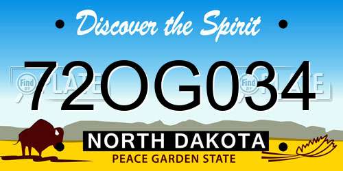 72OG034 North Dakota License Plate