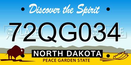 72QG034 North Dakota License Plate