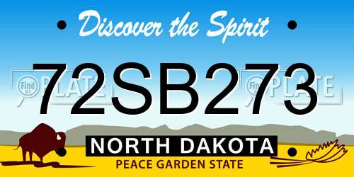 72SB273 North Dakota License Plate
