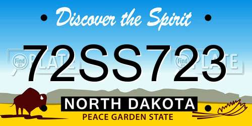 72SS723 North Dakota License Plate