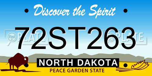72ST263 North Dakota License Plate