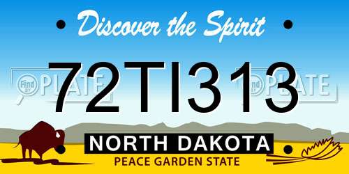72TI313 North Dakota License Plate