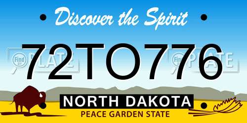 72TO776 North Dakota License Plate