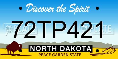 72TP421 North Dakota License Plate
