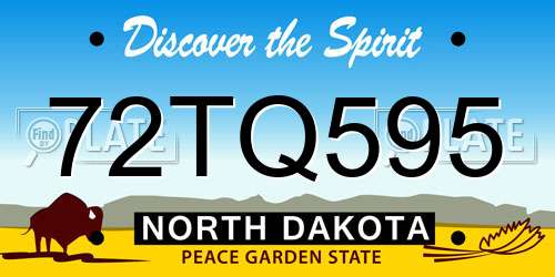 72TQ595 North Dakota License Plate