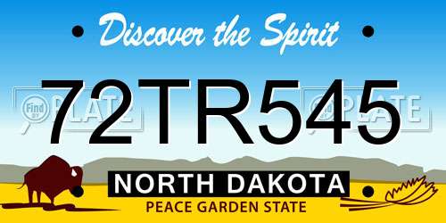 72TR545 North Dakota License Plate