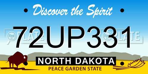 72UP331 North Dakota License Plate