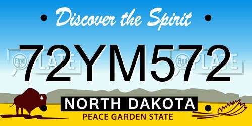 72YM572 North Dakota License Plate