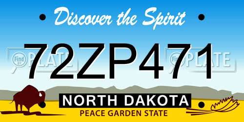 72ZP471 North Dakota License Plate
