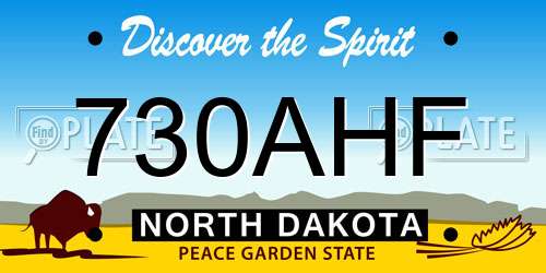 730AHF North Dakota License Plate