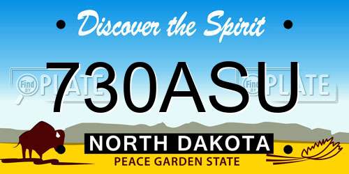 730ASU North Dakota License Plate