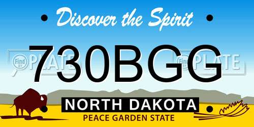 730BGG North Dakota License Plate