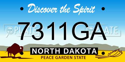 7311GA North Dakota License Plate