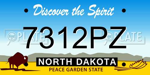 7312PZ North Dakota License Plate