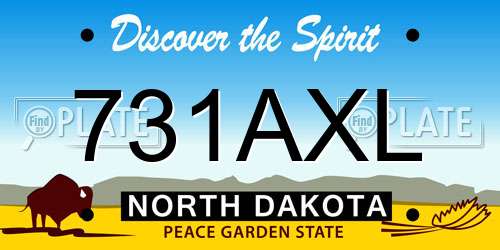 731AXL North Dakota License Plate