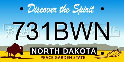 731BWN North Dakota License Plate