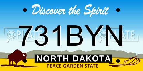 731BYN North Dakota License Plate