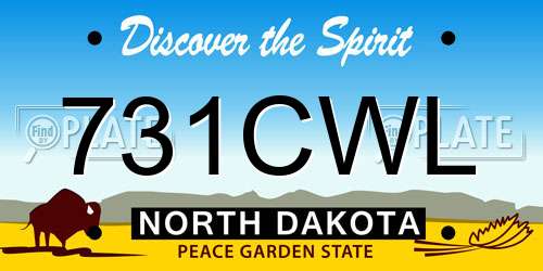 731CWL North Dakota License Plate