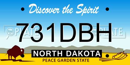 731DBH North Dakota License Plate