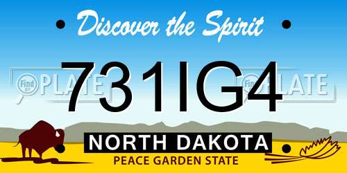 731IG4 North Dakota License Plate