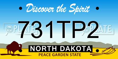 731TP2 North Dakota License Plate