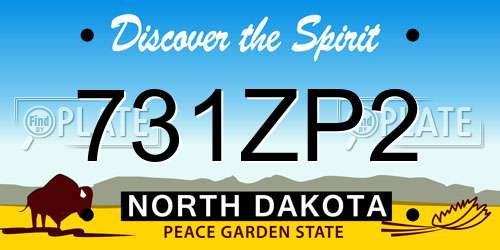 731ZP2 North Dakota License Plate