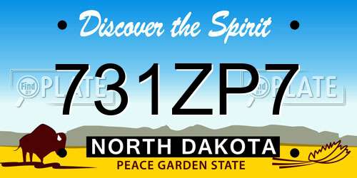 731ZP7 North Dakota License Plate