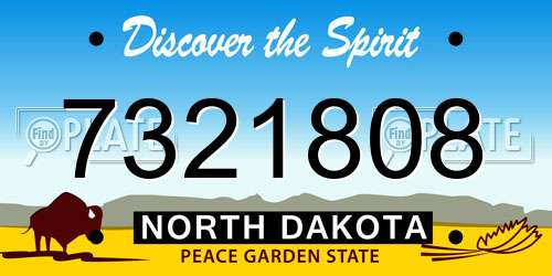 7321808 North Dakota License Plate
